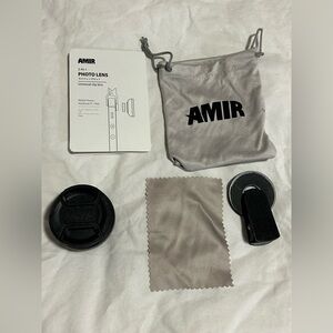Amir photo clip lens 2 in 1 camera smartphone universal iPhone android wide iPad